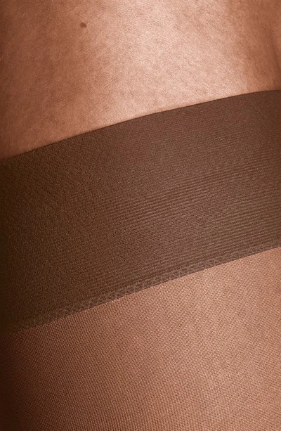 Item M6 Sheer Compression Knee High Socks In Milk Chocolate