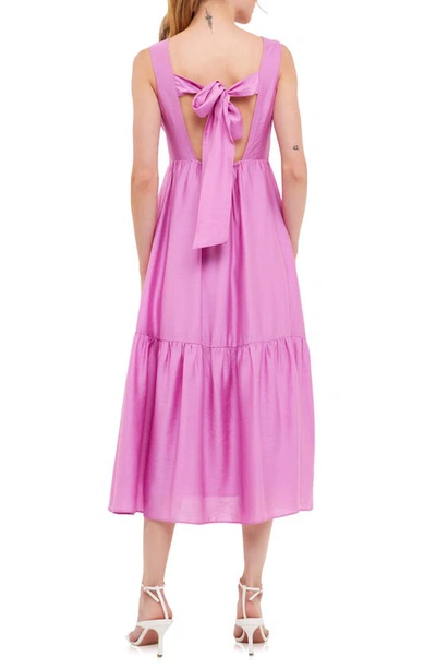 Shop Endless Rose Bow Back Midi Dress In Orchid