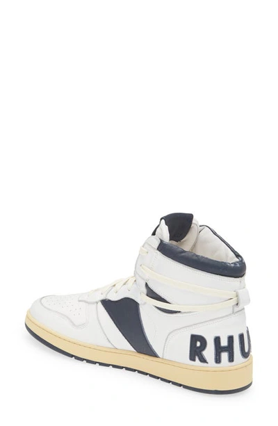 Shop Rhude Rhecess High Top Sneaker In White/ Navy