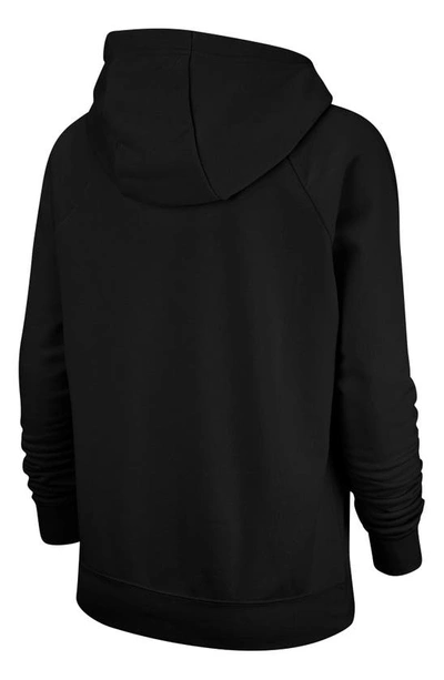 Shop Nike Sportswear Essential Pullover Fleece Hoodie In Black/ White