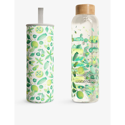 Waterdrop Edition Focus Graphic-print Glass Bottle 600ml