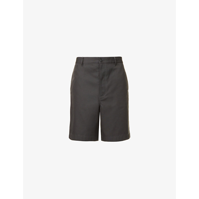 Shop Acne Studios Tailored Cotton-blend Shorts In Anthracite Grey
