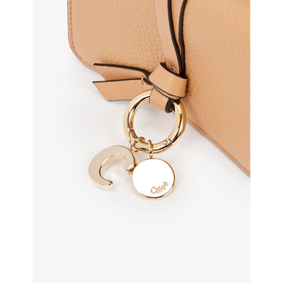 Shop Chloé Alphabet Logo-charm Leather Wallet In Light Tan
