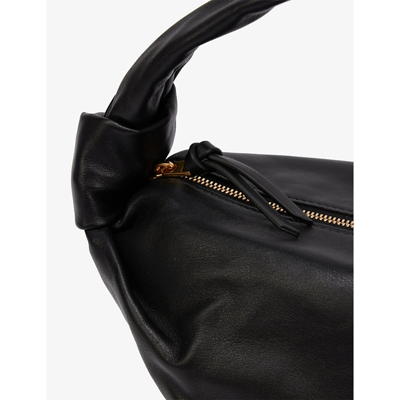 Shop Bottega Veneta Women's Black Gold Double Knot Zip-up Leather Top-handle Bag