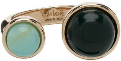 Shop Chloé Gold Zodiac Pisces Ring In 9cl Multicolor 12