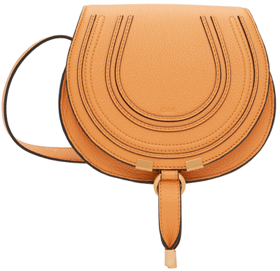 Shop Chloé Yellow Small Marcie Shoulder Bag In 892 Tan Apricot
