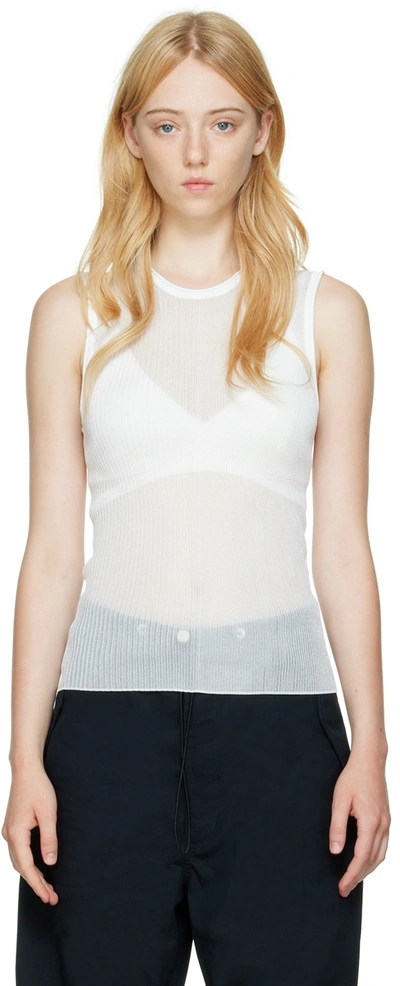 Dion Lee Off-white Rib Tank Top In Ivory