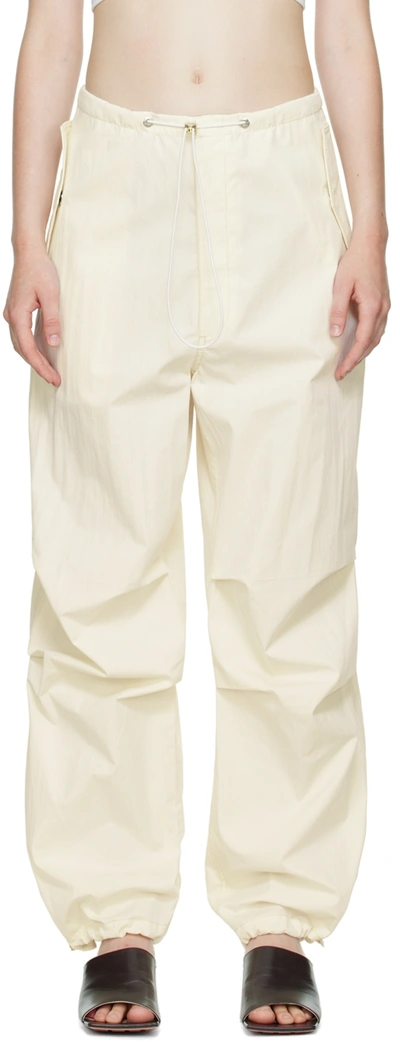 Shop Dion Lee Off-white Toggle Parachute Trousers In Ivory