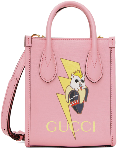 Shop Gucci Pink Bananya Tote In 5964 Pink Bana.mul/p