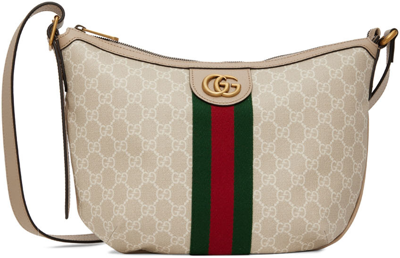 Shop Gucci Beige Small Ophidia Gg Shoulder Bag In 9682 Beige M.whi/oat
