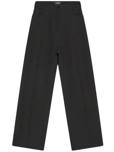 Shop Balenciaga Tailored Straight-leg Trousers In Black