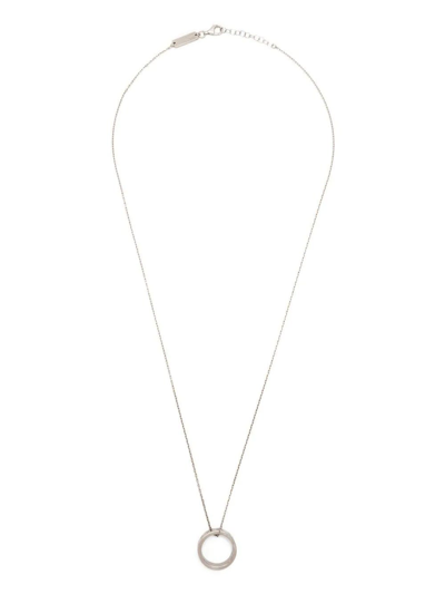 Shop Maison Margiela Necklace With Engraved Ring In Silver