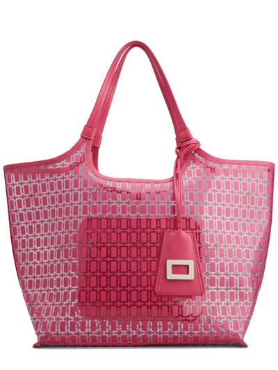 Shop Roger Vivier Medium Grand Vivier Bag In Pvc In Pink