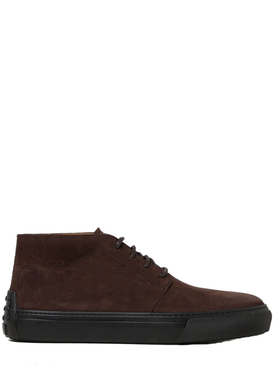 Shop Tod's Brown Desert Boots In Suede