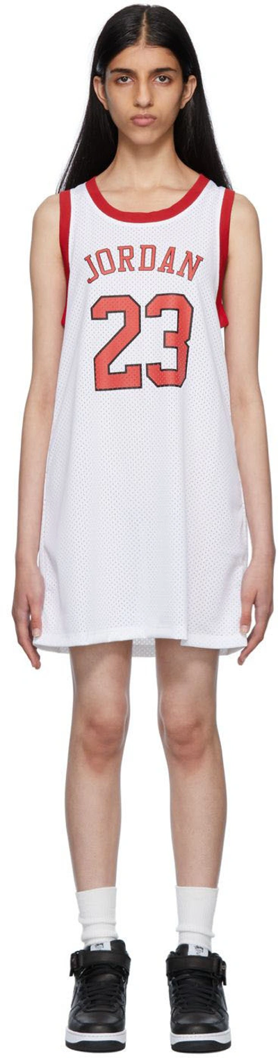 Shop Nike White (her)itage Minidress In White/gym Red/black