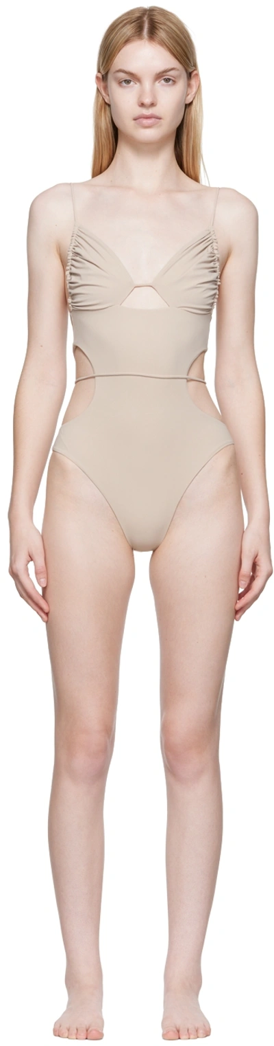 Shop Nensi Dojaka Ssense Exclusive Beige One-piece Swimsuit In 462 Chanterelle Beig