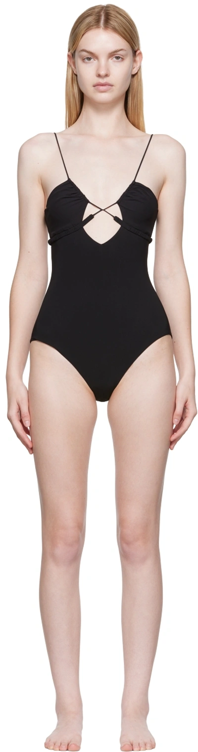 Shop Nensi Dojaka Ssense Exclusive Black One-piece Swimsuit In 036 Black