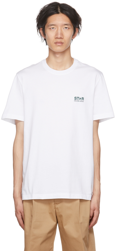 Shop Golden Goose White Star Collection T-shirt In 11257 Optic White/ G
