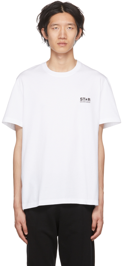 Shop Golden Goose White Star T-shirt In 10364 Optic White/bl