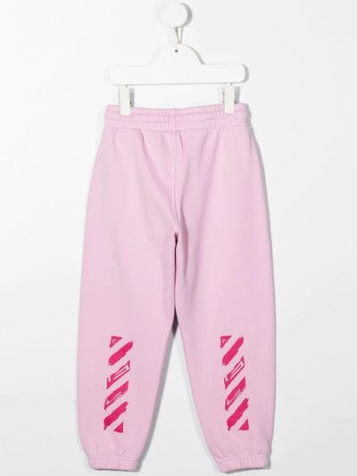 Shop Off-white Script Logo-print Track Pants In Pink