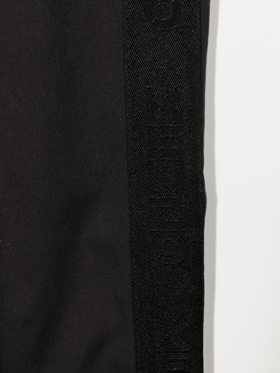 Shop Kenzo Drawstring Straight-leg Trousers In Grey