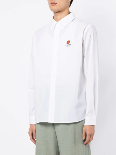 Shop Kenzo Boke Flower Long-sleeve Shirt In White