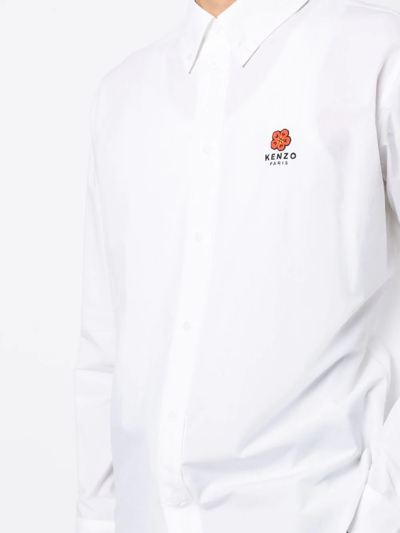 Shop Kenzo Boke Flower Long-sleeve Shirt In White