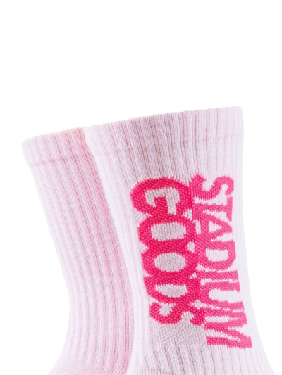 Stadium Goods Logo-print Crew Socks In Pink