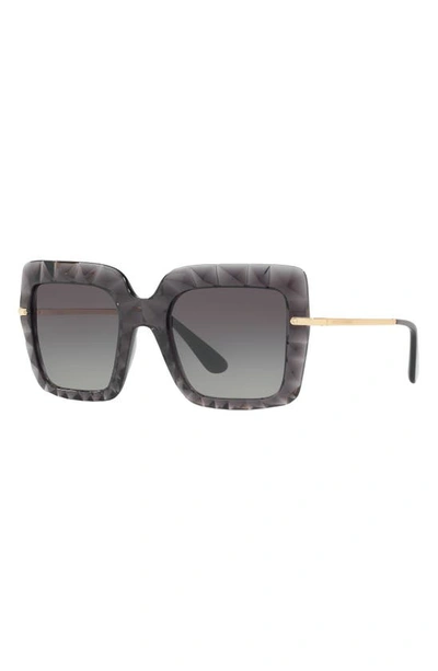 Shop Dolce & Gabbana 51mm Square Faceted Sunglasses In Transparent Grey