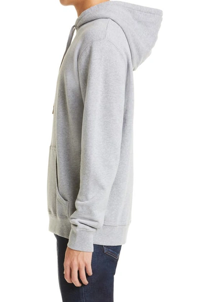 Sunspel Cotton French Terry Hoodie In Grey Melange