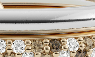 Shop Spinelli Kilcollin Petite Virgo Pavé Diamond Linked Rings In Sterling Silver/ Yellow Gold