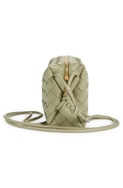 Shop Bottega Veneta Small Intrecciato Leather Crossbody Bag In Travertine-gold