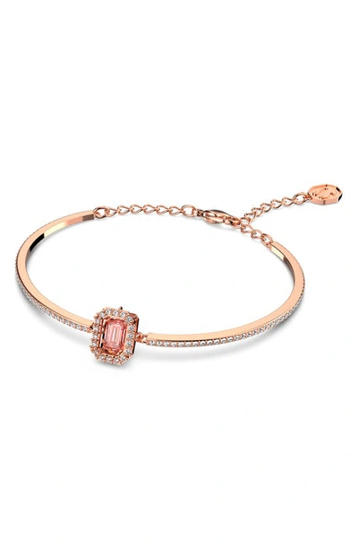 Swarovski Millenia Crystal Square Bangle Bracelet In Pink