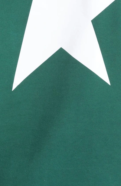 Shop Golden Goose Star Cotton Graphic Hoodie In Bright Green/ White