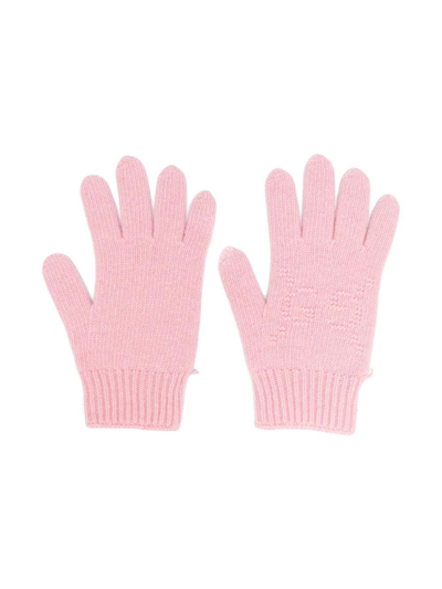 Shop Gucci Full-finger Wool Gloves In Pink