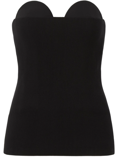 Shop Burberry Strapless Corset Top In Black