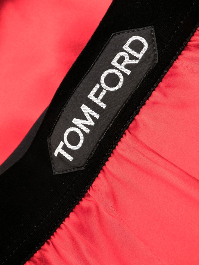 Tom Ford Logo Waistband Boxer Shorts In Red