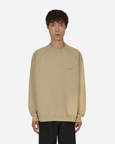 Shop Off-white Diag Tab Vintage Crewneck Sweatshirt Beige In Brown
