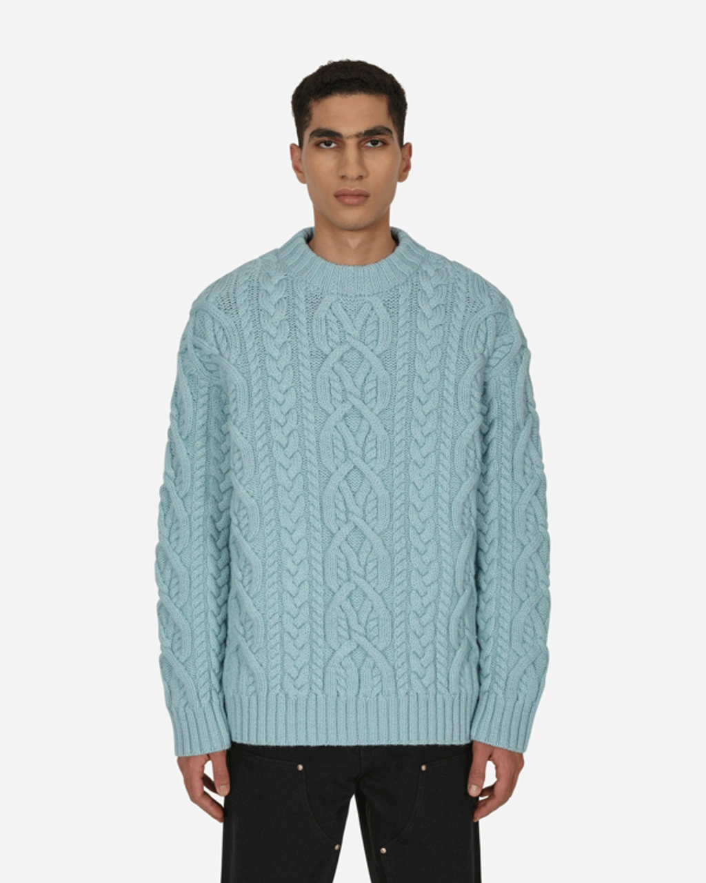 Dries Van Noten Men's Cable-knit Wool Sweater In Sky | ModeSens Dries Van Noten Men's Cable-knit Wool Sweater In Sky | ModeSens