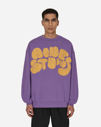 Shop Acne Studios Bubble Logo Crewneck Sweatshirt In Purple