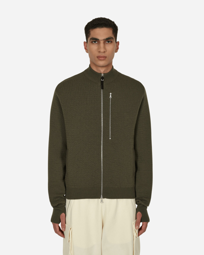 Shop Nike Special Project Esc Wool Zip Sweater Green In Brown