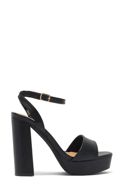 Top Guy Shoes Jane Platform Sandal In Black Pu