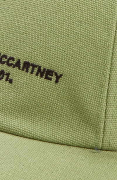 Shop Stella Mccartney Embroidered Logo Organic Cotton Baseball Cap In 3290 - Khaki/ Ultra Black