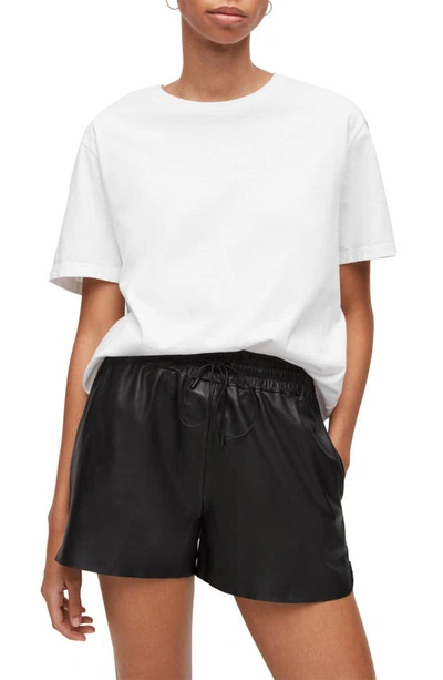 Shop Allsaints Pippa Embroidered Logo Boyfriend Cotton T-shirt In Optic White