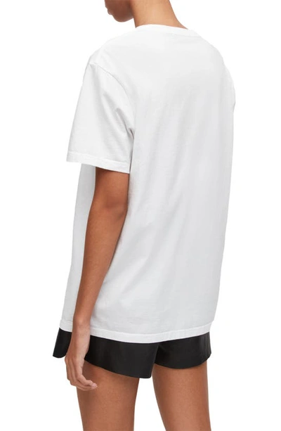 Shop Allsaints Pippa Embroidered Logo Boyfriend Cotton T-shirt In Optic White