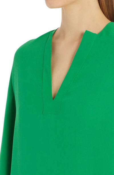 Shop Valentino V-neck Silk Cady Couture Top In Pure Green