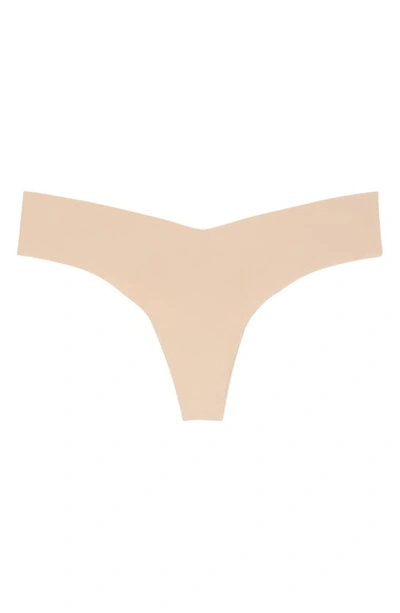 Commando Stretch Microfiber Thong In Beige