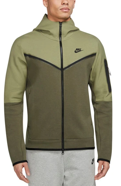 Nike Sportswear Tech Fleece Hoodie In Olive/black | ModeSens