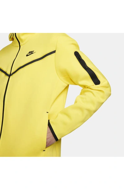Shop Nike Sportswear Tech Fleece Zip Hoodie In Yellow Strike/ Black