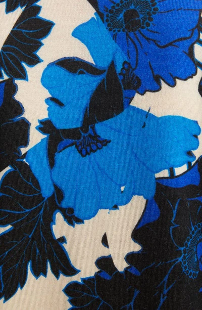 Shop Dries Van Noten Netti Floral Print Merino Wool Sweater In Blue